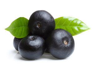 Amazon acai fruit with leaf